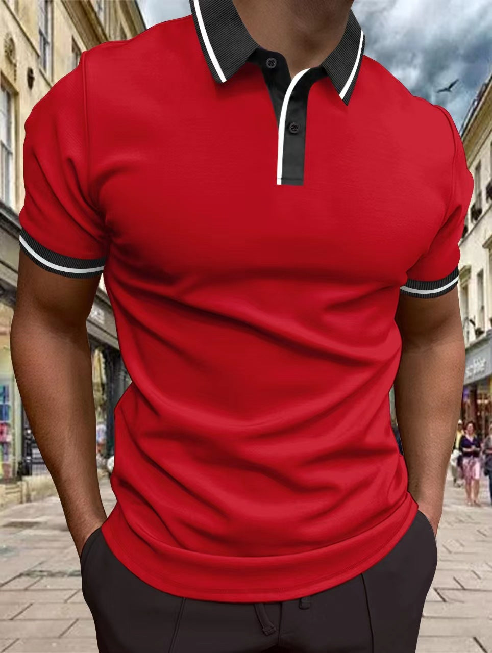 Cherry Collared Short Sleeve Shirt